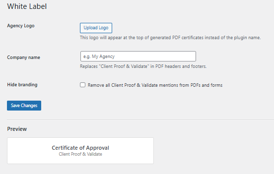 API & Webhooks settings panel
